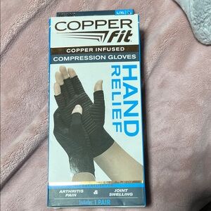 Copper Fit Black Compression Gloves